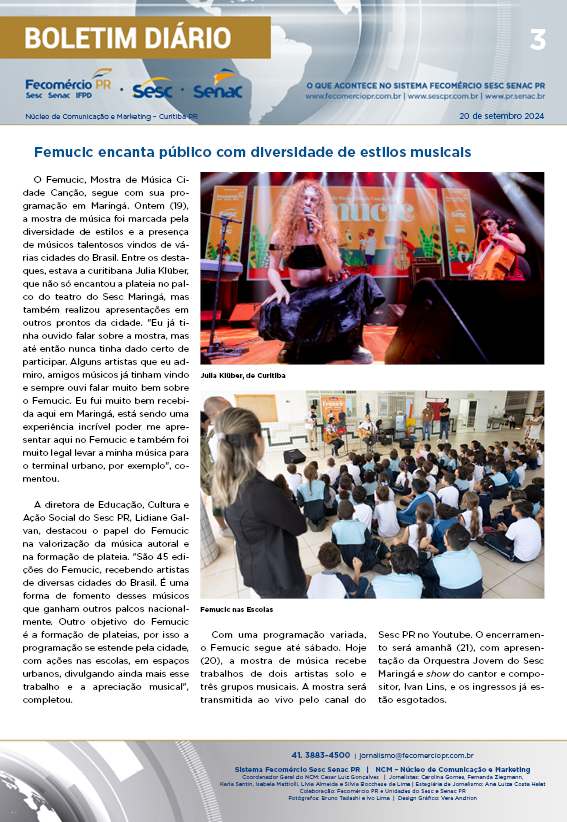Boletim Diário | Fecomércio