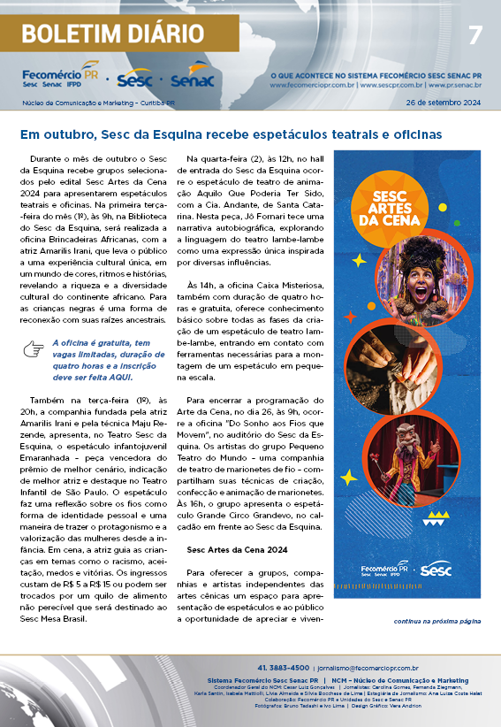 Boletim Diário | Fecomércio