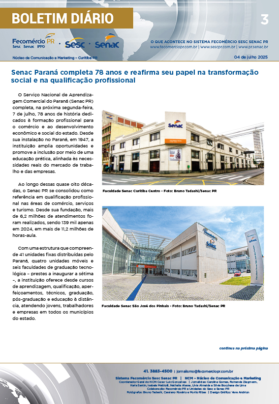 Boletim Diário | Fecomércio