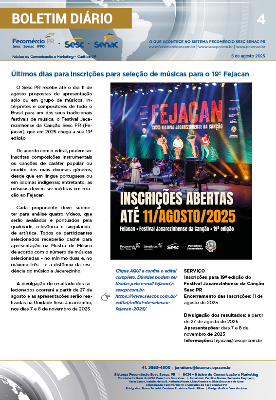 Boletim Diário | Fecomércio