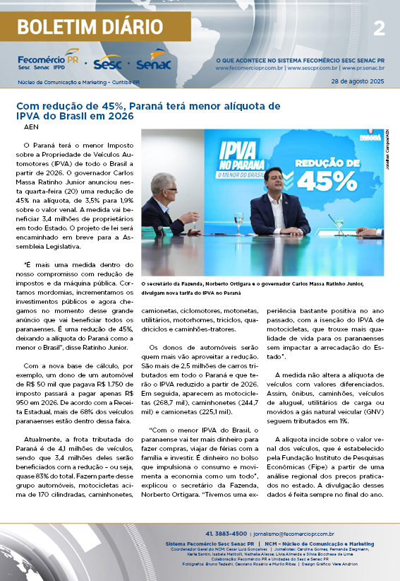 Boletim Diário | Fecomércio