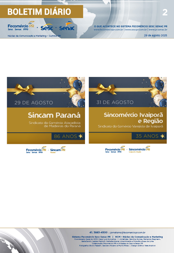 Boletim Diário | Fecomércio