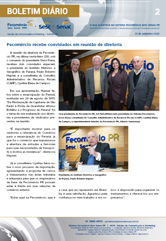 Boletim Diário | Fecomércio