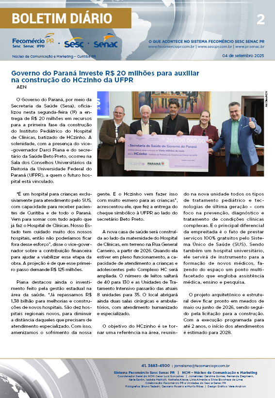 Boletim Diário | Fecomércio