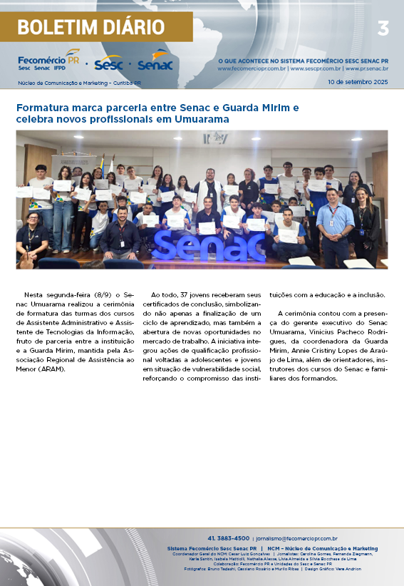 Boletim Diário | Fecomércio