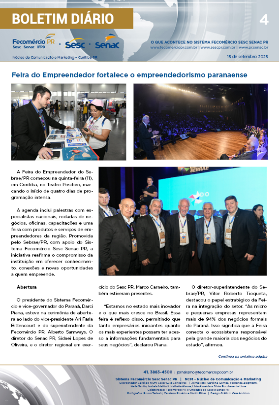 Boletim Diário | Fecomércio