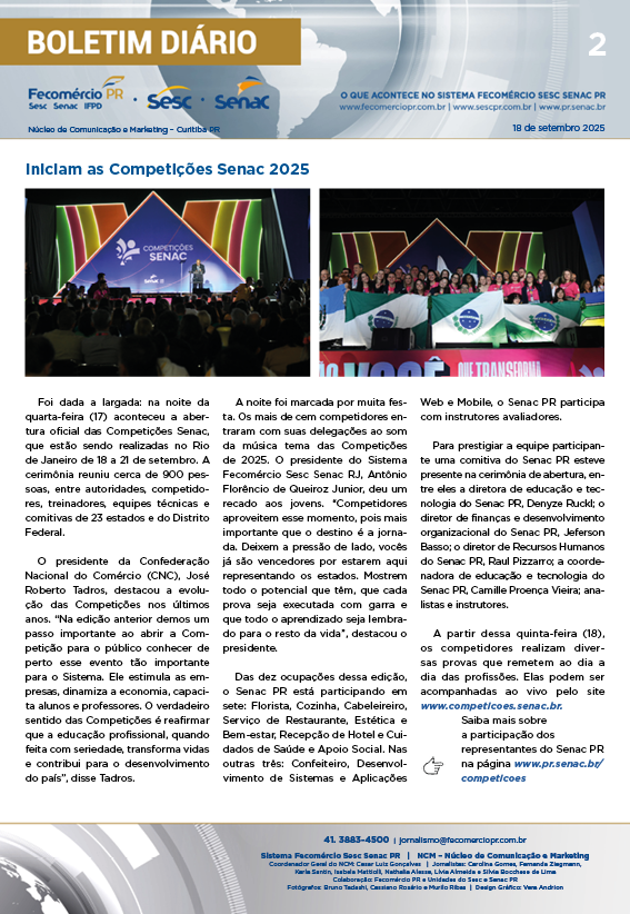 Boletim Diário | Fecomércio