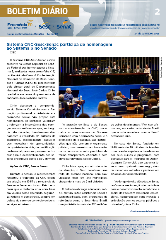 Boletim Diário | Fecomércio
