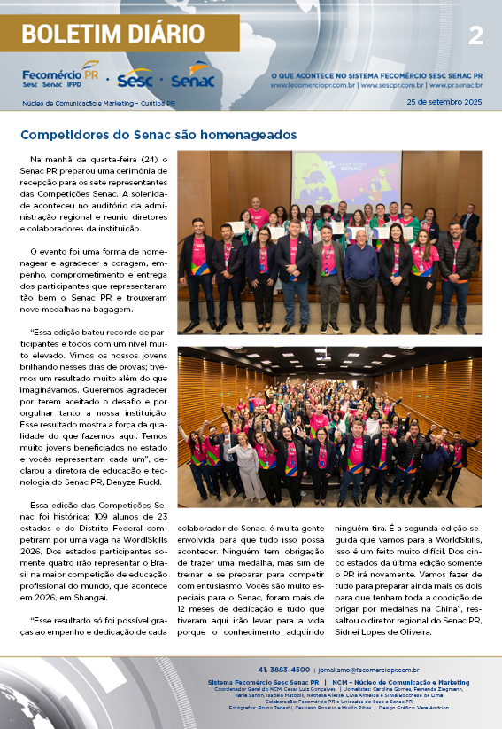 Boletim Diário | Fecomércio