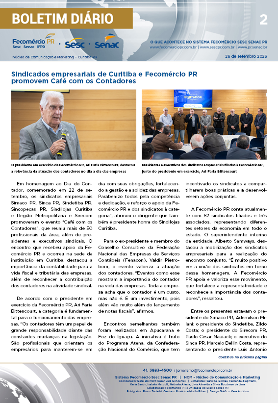 Boletim Diário | Fecomércio