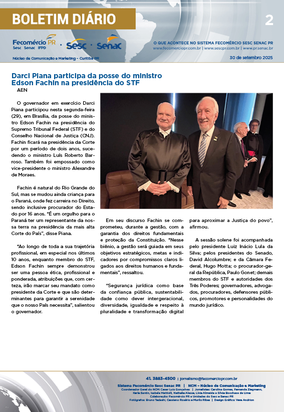 Boletim Diário | Fecomércio