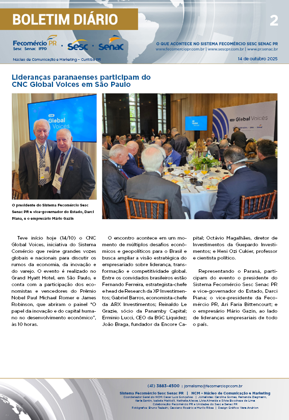 Boletim Diário | Fecomércio