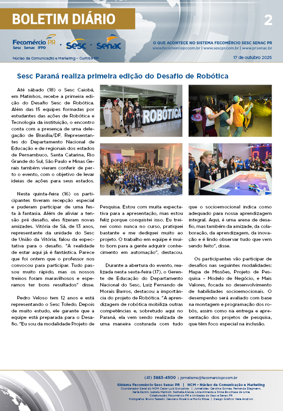 Boletim Diário | Fecomércio