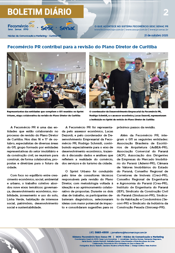 Boletim Diário | Fecomércio