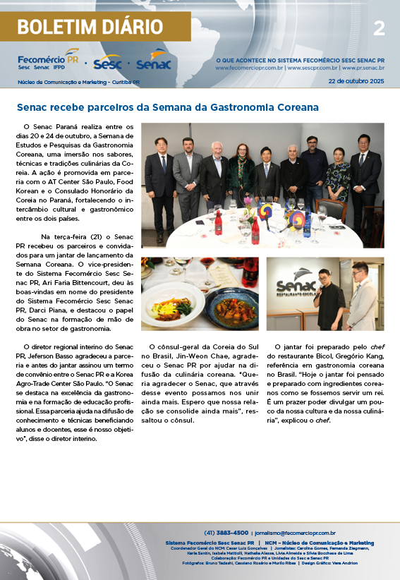 Boletim Diário | Fecomércio