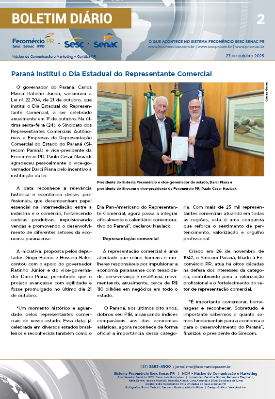 Boletim Diário | Fecomércio