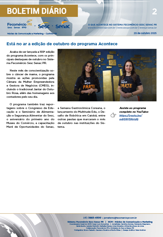 Boletim Diário | Fecomércio