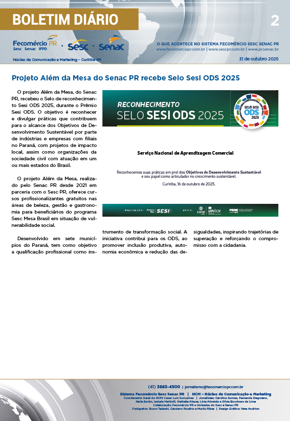 Boletim Diário | Fecomércio
