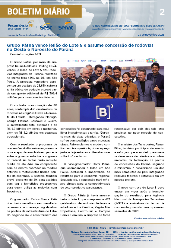 Boletim Diário | Fecomércio