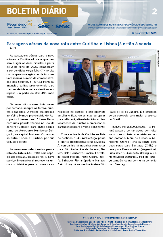 Boletim Diário | Fecomércio