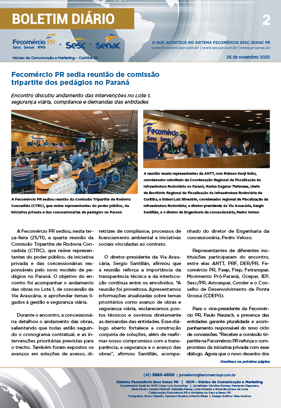Boletim Diário | Fecomércio