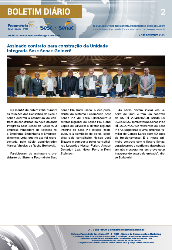 Boletim Diário | Fecomércio