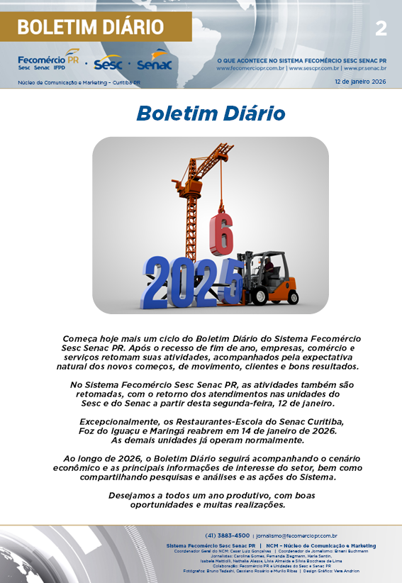 Boletim Diário | Fecomércio