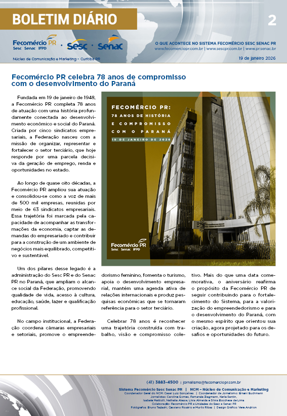Boletim Diário | Fecomércio