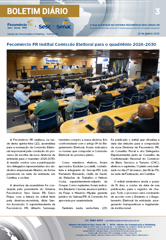 Boletim Diário | Fecomércio