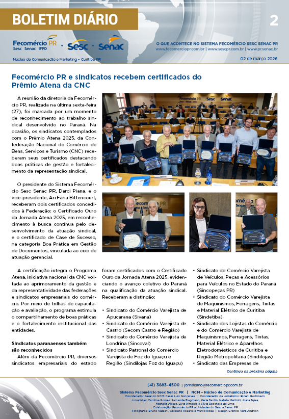 Boletim Diário | Fecomércio