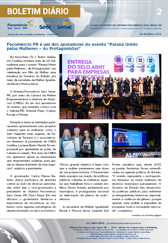 Boletim Diário | Fecomércio