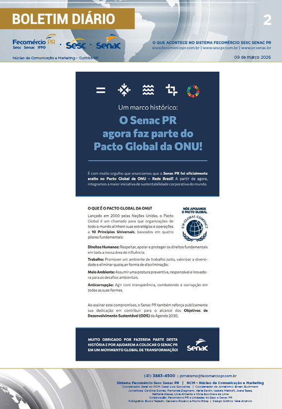 Boletim Diário – 09/03/2026 - 09/03/2026 | Fecomércio