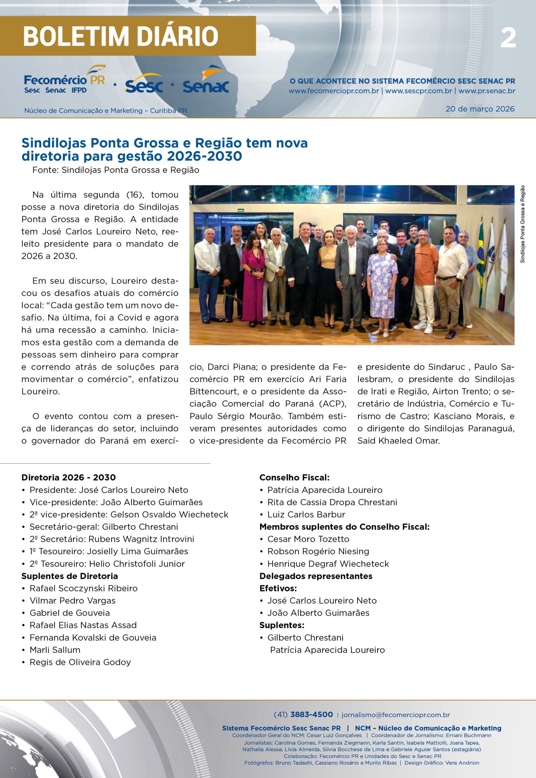 Boletim Diário – 19/03/2026 - 19/03/2026 | Fecomércio