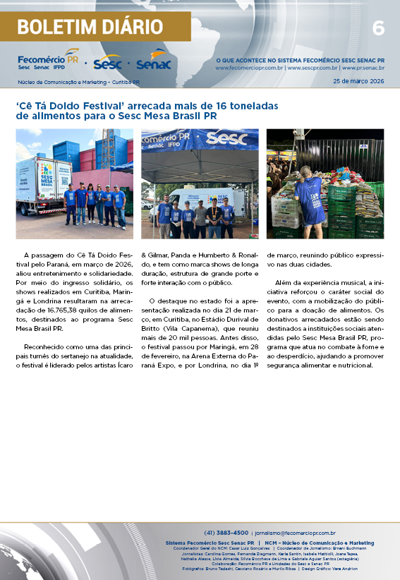 Boletim Diário | Fecomércio