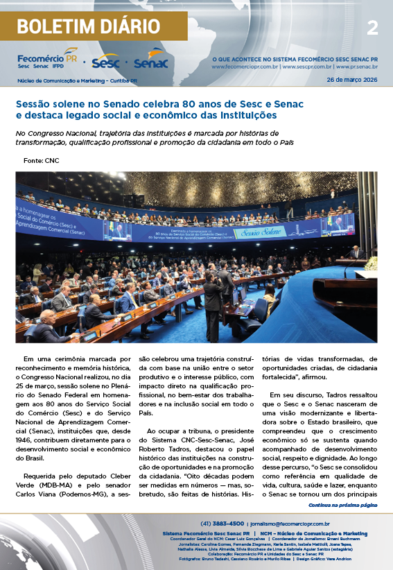 Boletim Diário | Fecomércio