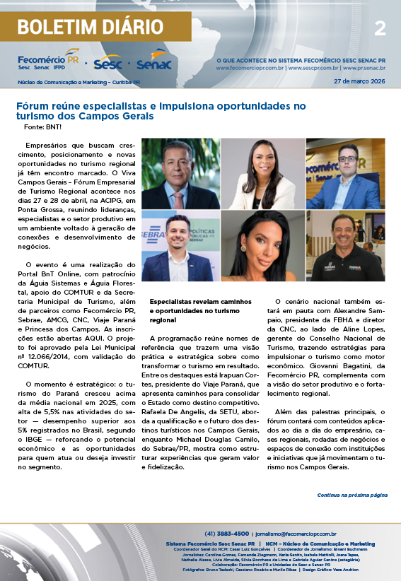 Boletim Diário | Fecomércio