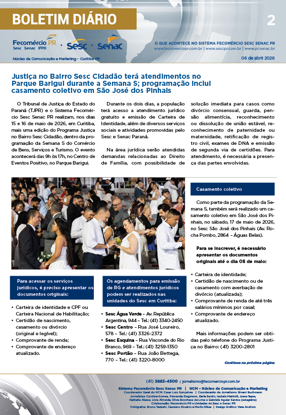 Boletim Diário | Fecomércio