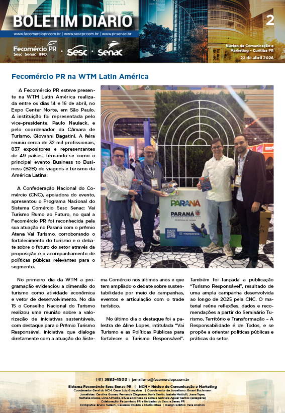 Boletim Diário | Fecomércio