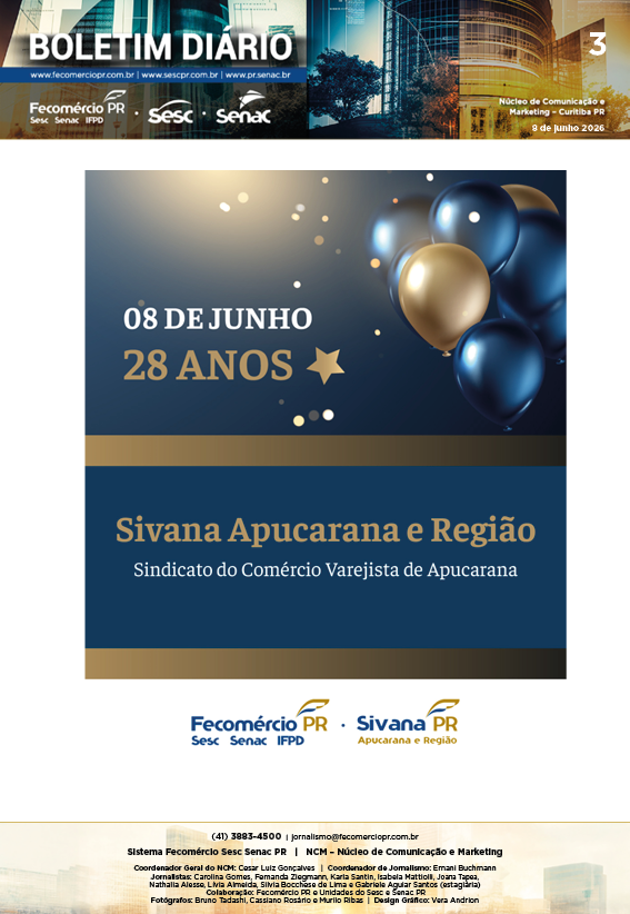 Boletim Diário – 08/06/2026 - 08/06/2026 | Fecomércio