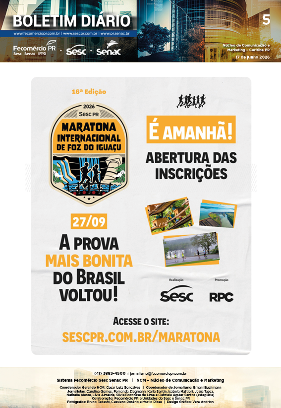 Boletim Diário – 17/06/2026 - 17/06/2026 | Fecomércio