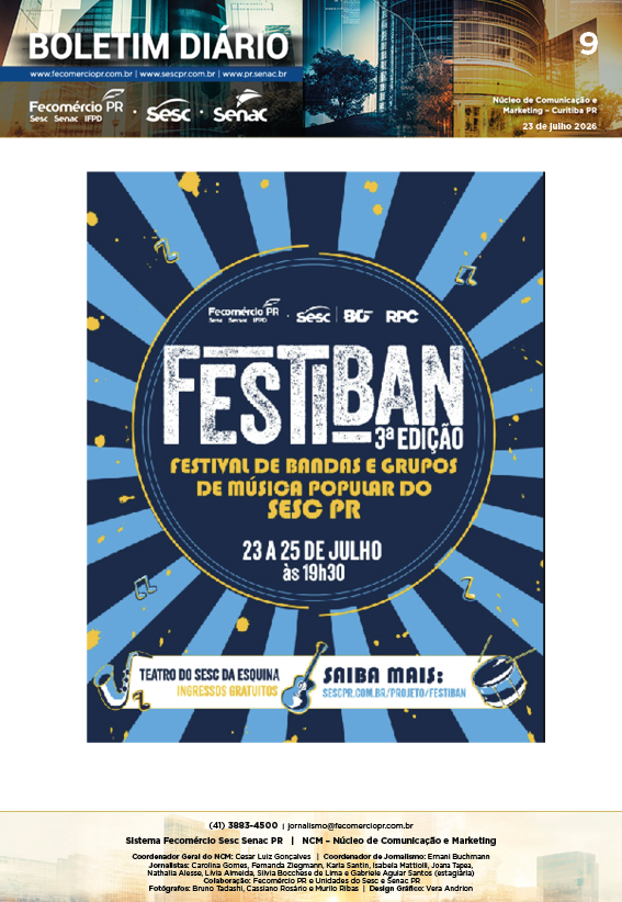Boletim Diário – 23/07/2026 - 23/07/2026 | Fecomércio