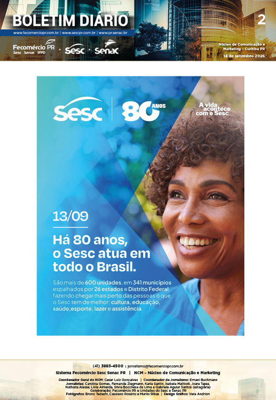 Boletim Diário – 14/09/2026 - 14/09/2026 | Fecomércio