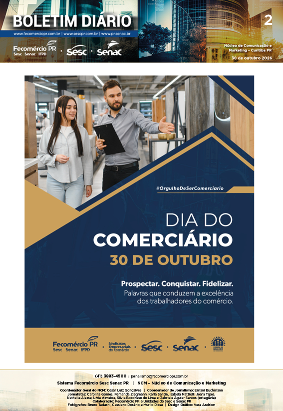 Boletim Diário – 30/10/2026 - 30/10/2026 | Fecomércio